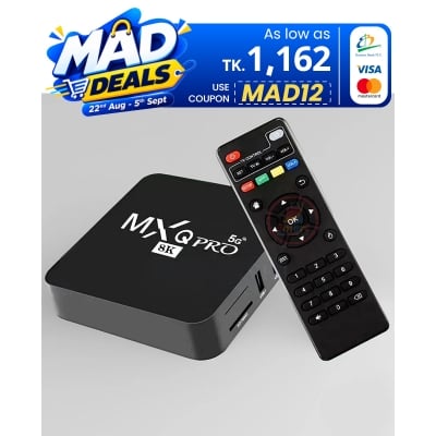 Picture of MXQ Pro 8K 5G Android Smart TV Box  -  8GB/128GB, Free Dish Line TV Channel, Android TV Box , 4K TV Box Authentic Make