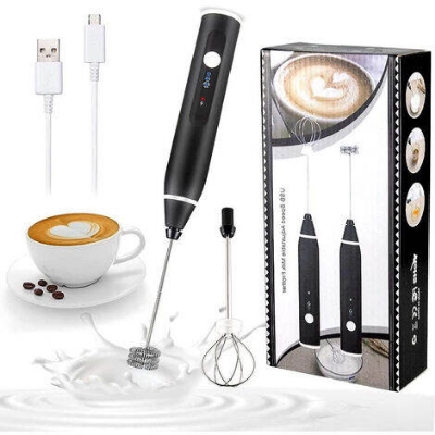 Picture of Electric Rechargeable Handheld Coffee Mixer - Perfectly Blend Your Brews With Ease - Black