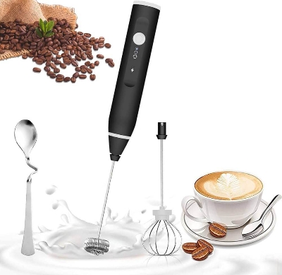 Picture of Electric Rechargeable Handheld Coffee Mixer - Perfectly Blend Your Brews With Ease - Black