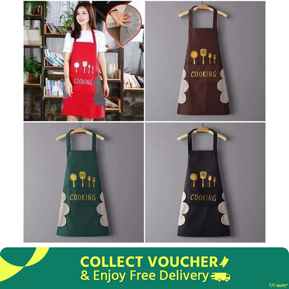 Picture of Kitchen Waterproof Apron Oil Resistant Cooking Aprons for Men and Women - Multicolor