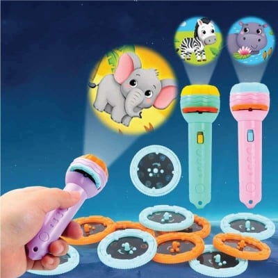Picture of Mini Projector Torch Kids Flashlight Story Book Educational Light-Up Toys Sleep Light Preschool Fairy Tale Projection Lamp Gift By Dhaka Shopping Zone - বাচ্চাদের খেলনা