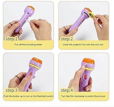 Picture of Mini Projector Torch Kids Flashlight Story Book Educational Light-Up Toys Sleep Light Preschool Fairy Tale Projection Lamp Gift By Dhaka Shopping Zone - বাচ্চাদের খেলনা