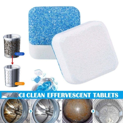Picture of 1box Washing Machine Cleaner - 12 Pcs Washing Machine Cleaning Washer Cleaning Detergent Effervescent Tablet Washing Machine Slot Cleaning Tablet (12pcs) - Multicolor