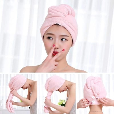 Picture of Magic Hair Wrap Bath Salon Towels Fast Drying Absorbent Cap For Women And Girls - Multicolor