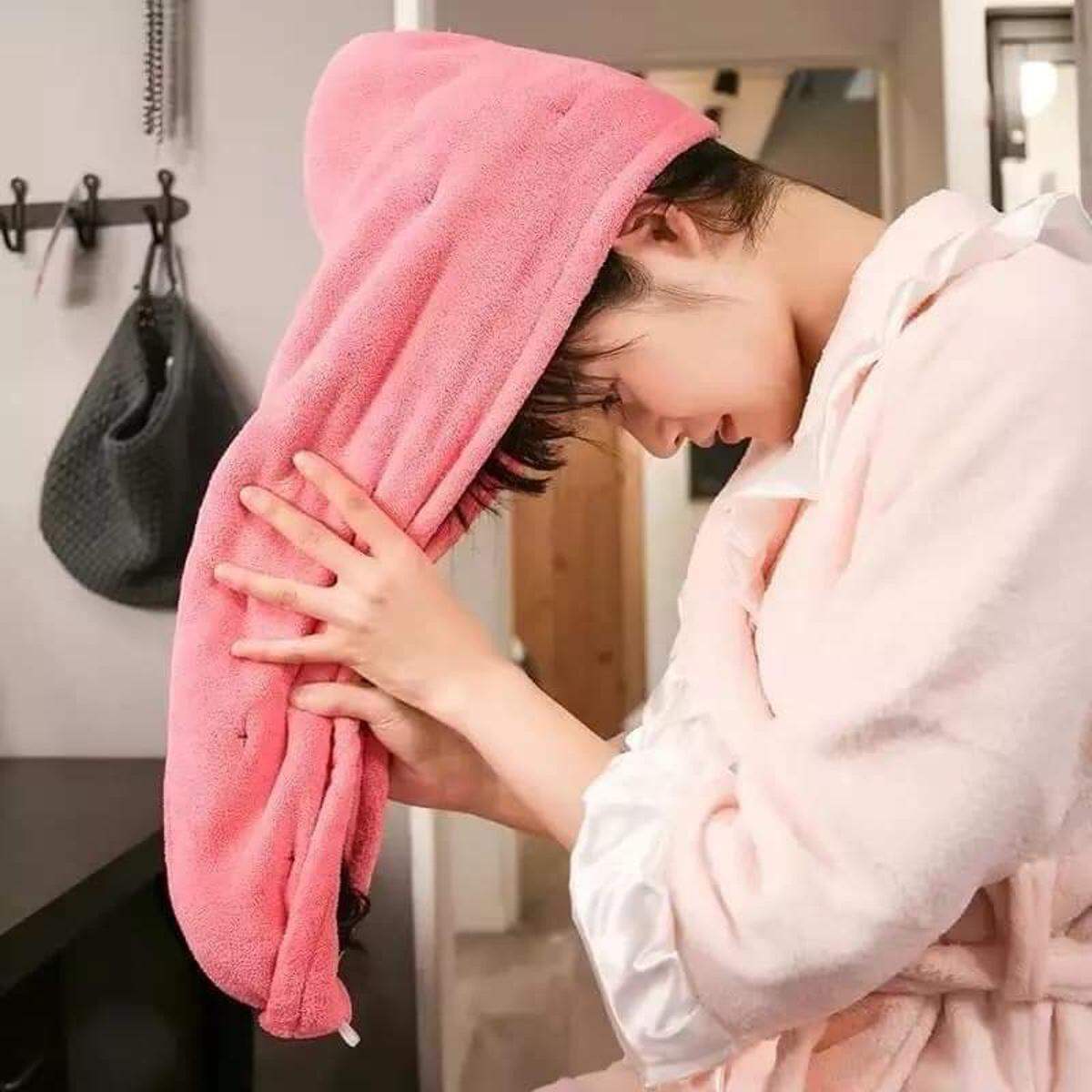 Picture of Magic Hair Wrap Bath Salon Towels Fast Drying Absorbent Cap For Women And Girls - Multicolor