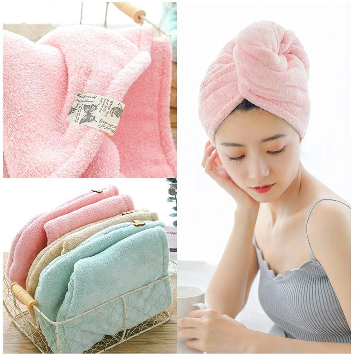 Picture of Magic Hair Wrap Bath Salon Towels Fast Drying Absorbent Cap For Women And Girls - Multicolor