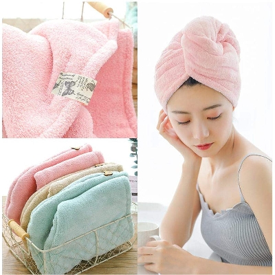 Picture of Magic Hair Wrap Bath Salon Towels Fast Drying Absorbent Cap For Women And Girls - Multicolor