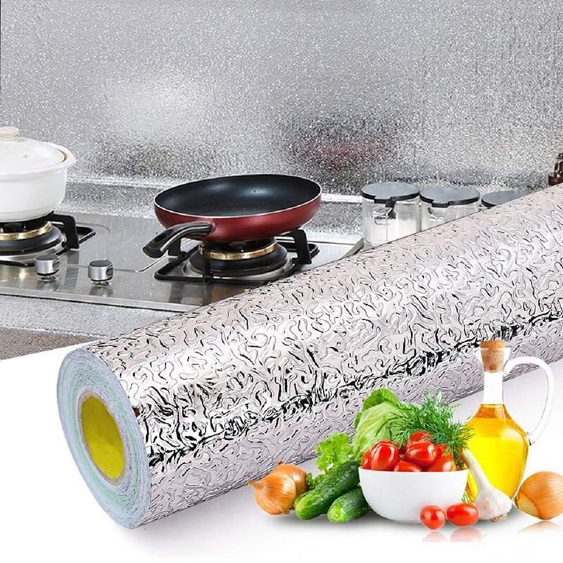 Picture of Oil-Resistant Kitchen Sticker 3Mitar Self-Adhesive Waterproof Aluminum Foil for Stove and Cabinet