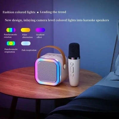 Picture of K12 Speaker High-end Bluetooth Audio Small Home Ktv Karaoke Microphone Professional Children's Singing Bluetooth Speaker - Multicolor