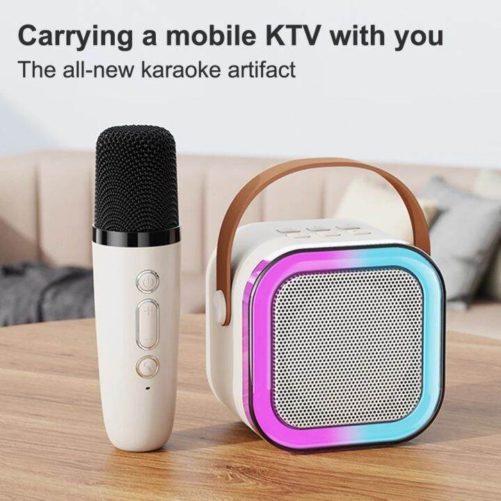 Picture of K12 Speaker High-end Bluetooth Audio Small Home Ktv Karaoke Microphone Professional Children's Singing Bluetooth Speaker - Multicolor