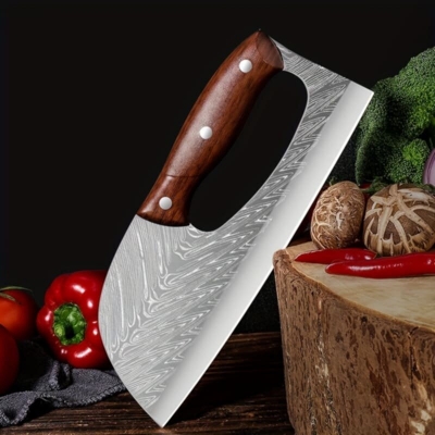 Picture of Kitchen Household Slicing 50Cr15MoV Steel Wood Handle 24cm - Multicolor