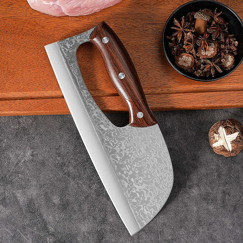Picture of Kitchen Household Slicing 50Cr15MoV Steel Wood Handle 24cm - Multicolor