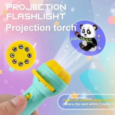 Picture of Mini Projector Torch Kids Flashlight Story Book Educational Light-Up Toys Sleep Light Preschool Fairy Tale Projection Lamp Gift By Dhaka Shopping Zone - বাচ্চাদের খেলনা - Multicolor