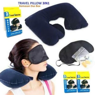 Picture of 3 in 1 Travel Neck Pillow Set - Black