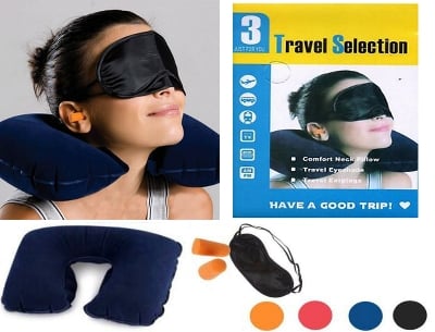 Picture of 3 in 1 Travel Neck Pillow Set - Black