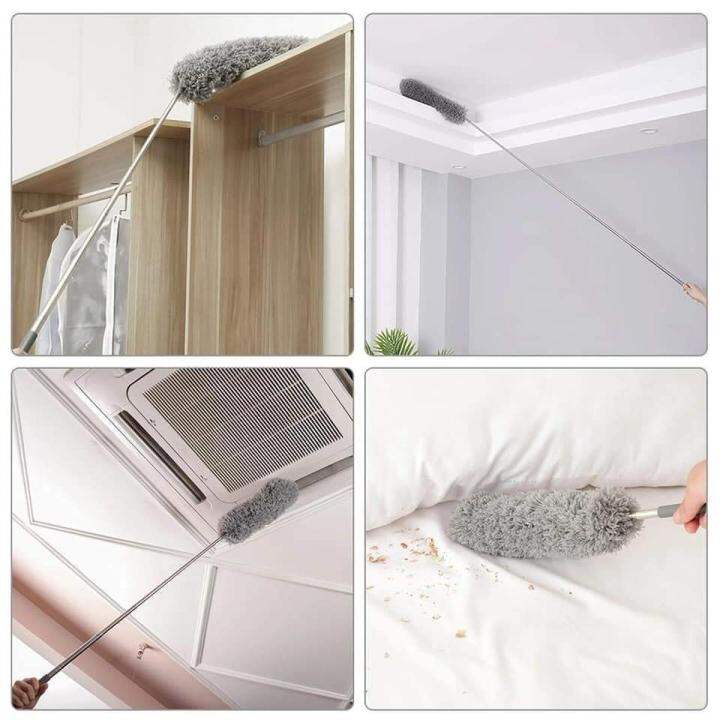 Picture of Microfiber Dusting Duster Handle Telescopic Duster Cleaner Home Cleaning Brush Sweeping Ceiling Dust Artifact - Multicolor