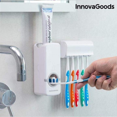 Picture of Automatic Toothpaste Dispenser with Toothbrush Holder – Smart Brush Organizer - Multicolor