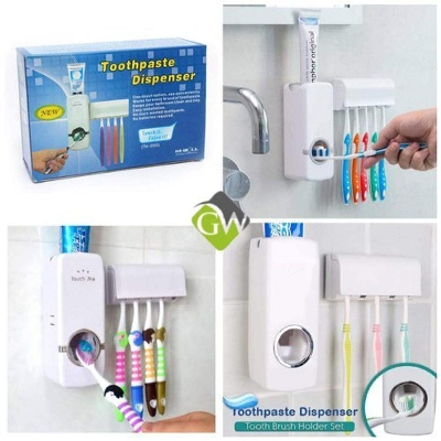 Picture of Automatic Toothpaste Dispenser with Toothbrush Holder – Smart Brush Organizer - Multicolor