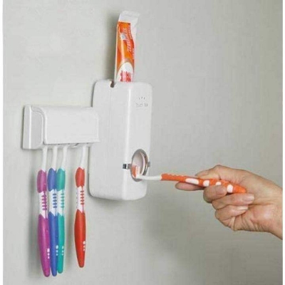Picture of Automatic Toothpaste Dispenser with Toothbrush Holder – Smart Brush Organizer - Multicolor