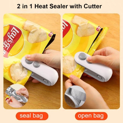 Picture of 2IN1 Mini Sealing Machine USB Rechargable Bag Sealer and Cutter Machine - Multicolor