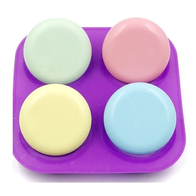 Picture of Silicone Mould Round, For Making Soap- Food Grade - Purple