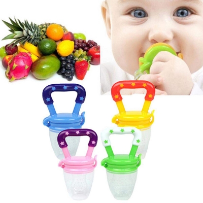 Picture of Baby Food Feeder Kids Baby Supplies Nipple Teat Pacifier Fruit Vegetable Feeder Nipples Feeding Safe Fresh Food Chupeta for Toddler Infant - Multicolor