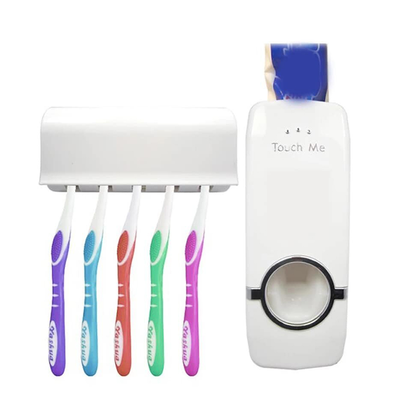 Picture of Bathroom Accessories Toothpaste Dispenser Automatic Toothpaste Squeezer And Toothbrush Holder Set Bathroom Tools - 1Pc - White