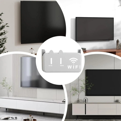 Picture of 1PC Wall Hanging Wireless Wifi Router Shelf Storage Box ABS Plastic Wifi Router Box