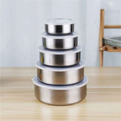 Picture of Stainless Steel 5 Pcs Bowl Set oven proof chines - Silver