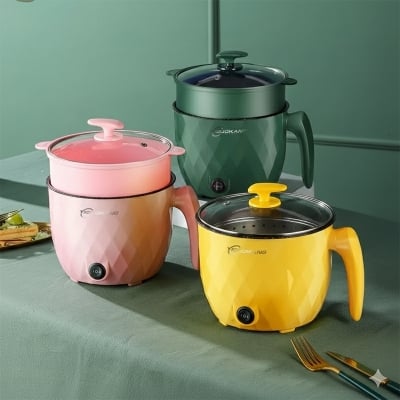 Picture of Multi -Mini -Electric Diamond  Rice Cooker Cooking Non-Stick Cooker With Steamer - Multicolor