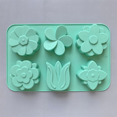 Picture of 6 tulip flower chocolate mold food grade baking supplies DIY biscuit mold cake silicone mold - Multicolor