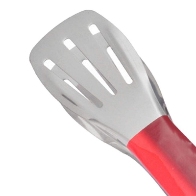 Picture of Stainless Steel Food Tong Ergonomic Comfortable Grip Serving Tongs Kitchen Food Clips for Bread - Silver
