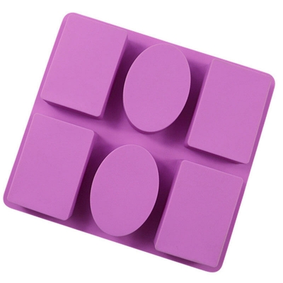 Picture of 6 even soap silicone sugar mold handmade soap square soap baking mold decoration pendant cake grinder - Multicolor