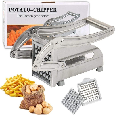 Picture of French Fries Cutter Machine, Kitchen Craft Hand Operated Potato Chip Maker Machine - Silver