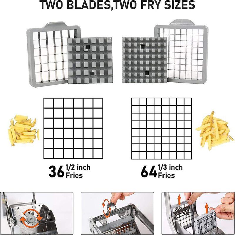 Picture of French Fries Cutter Machine, Kitchen Craft Hand Operated Potato Chip Maker Machine - Silver