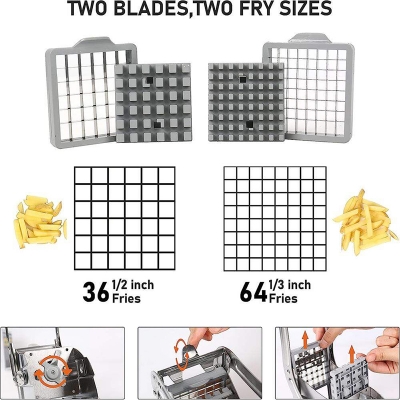 Picture of French Fries Cutter Machine, Kitchen Craft Hand Operated Potato Chip Maker Machine - Silver
