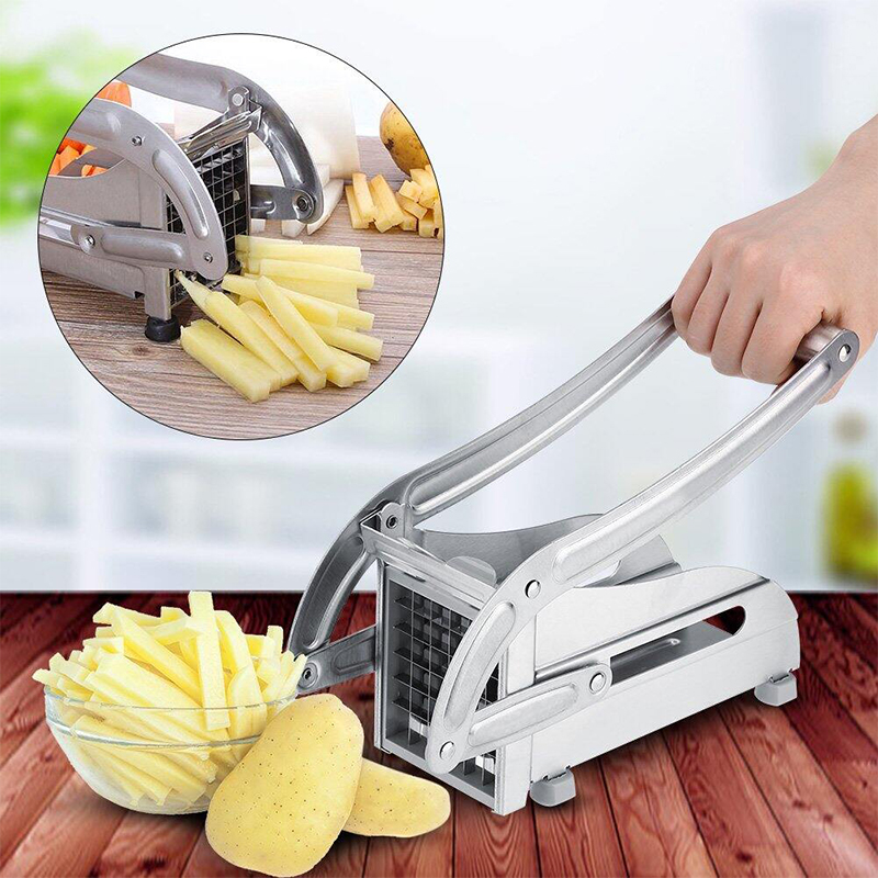 Picture of French Fries Cutter Machine, Kitchen Craft Hand Operated Potato Chip Maker Machine - Silver
