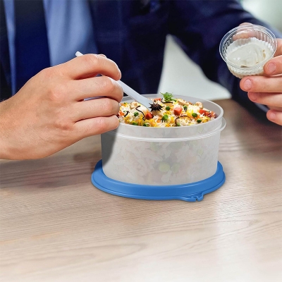 Picture of MILTON Softline Foodie Tiffin Insulated Lunch Box, Set of 3, (280 ml Each) - Blue