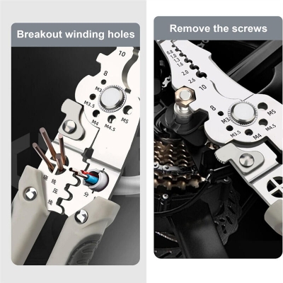 Picture of Crimper Cable Cutter Adjustable Automatic Wire Stripper Multifunctional Stripping Crimping Pliers Terminal Hand Tool