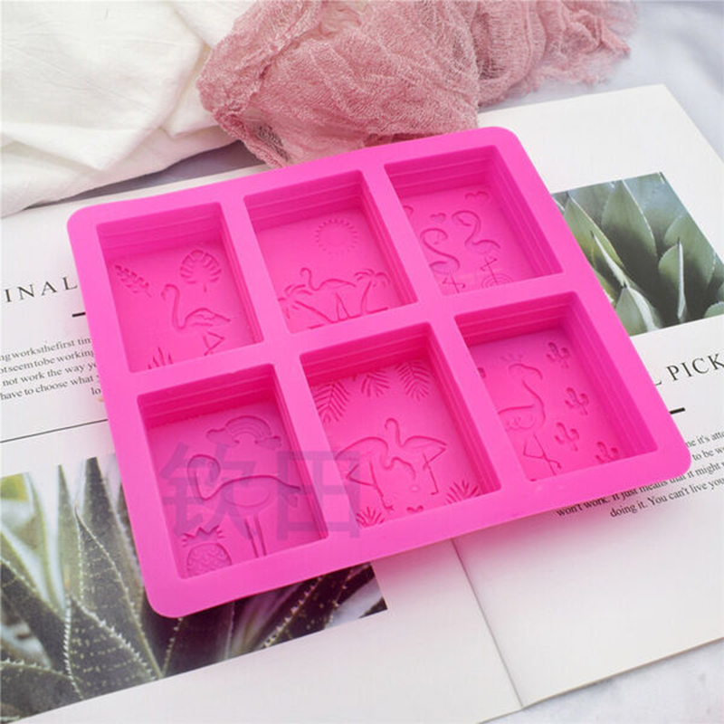 Picture of Qintian Flamingo silicone mold diy handmade soap soft silicone mold baking cake plaster epoxy mold - Multicolor