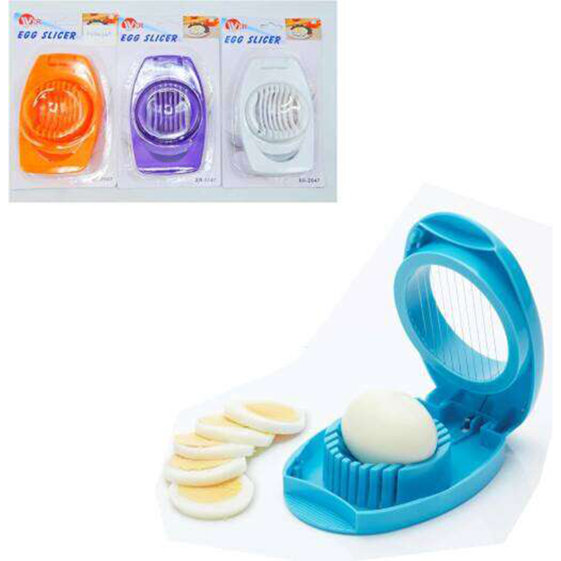 Picture of Egg Slicer on Card Stainless Steel Blades for Perfectly Even Slices Perfect for Boiled Eggs Fruits and More Compact Easy to Use Dishwasher Safe Convenient Kitchen Tool for Meal Prep & Snacks - Multicolor