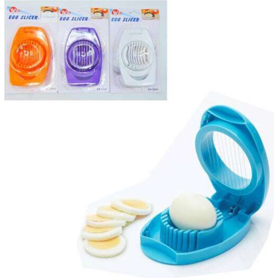 Picture of Egg Slicer on Card Stainless Steel Blades for Perfectly Even Slices Perfect for Boiled Eggs Fruits and More Compact Easy to Use Dishwasher Safe Convenient Kitchen Tool for Meal Prep & Snacks - Multicolor