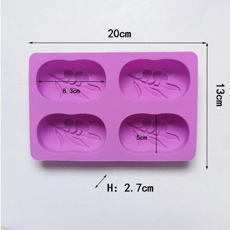 Picture of 4-piece olive tree soap 564 chocolate silicone mold cake pudding dessert mold soap baking utensils - Multicolor