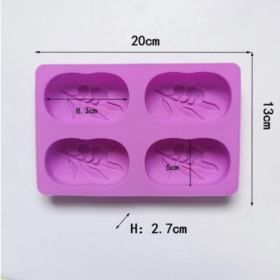 Picture of 4-piece olive tree soap 564 chocolate silicone mold cake pudding dessert mold soap baking utensils - Multicolor