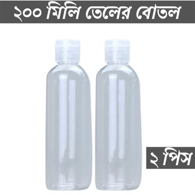 Picture of 200ml Oil Bottle TipTop Cap Transparent Plastic Bottle- 2 pcs