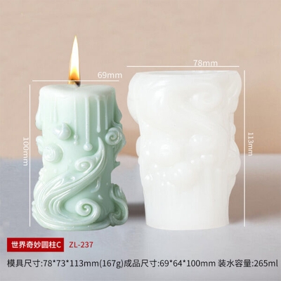Picture of Candle Silicone Mold DIY Spiral Valentine's Day Abrasives Enlargement Stone Gift - White
