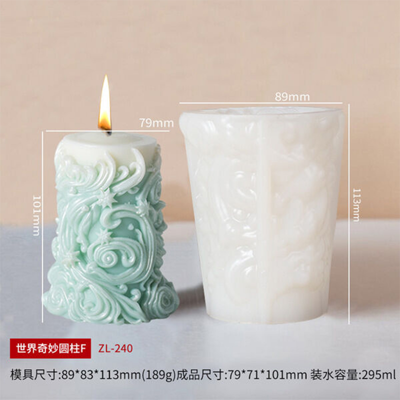 Picture of Candle Silicone Mold DIY Spiral Valentine's Day Abrasives Enlargement Stone Gift - White
