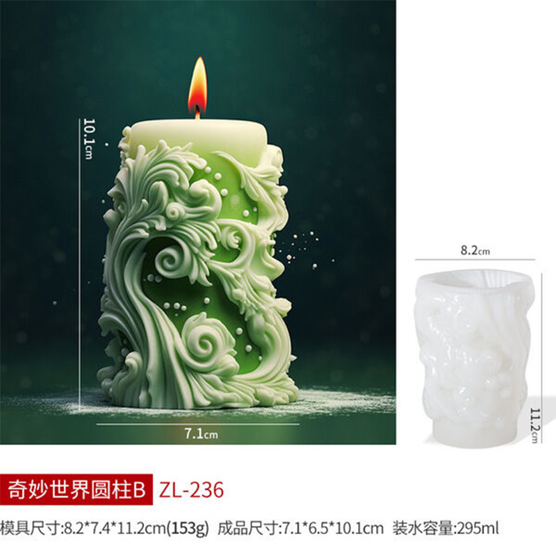 Picture of Candle Silicone Mold DIY Spiral Valentine's Day Abrasives Enlargement Stone Gift - White