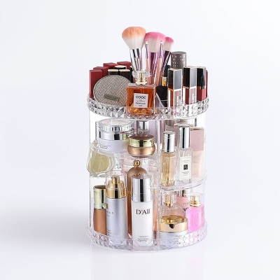 Picture of Cosmetics Organizer 360 Degree Diamond Rotatable Cosmetics Storage Box - Dhaka Shopping Zone - Multicolor