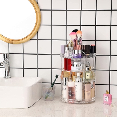 Picture of Cosmetics Organizer 360 Degree Diamond Rotatable Cosmetics Storage Box - Dhaka Shopping Zone - Multicolor